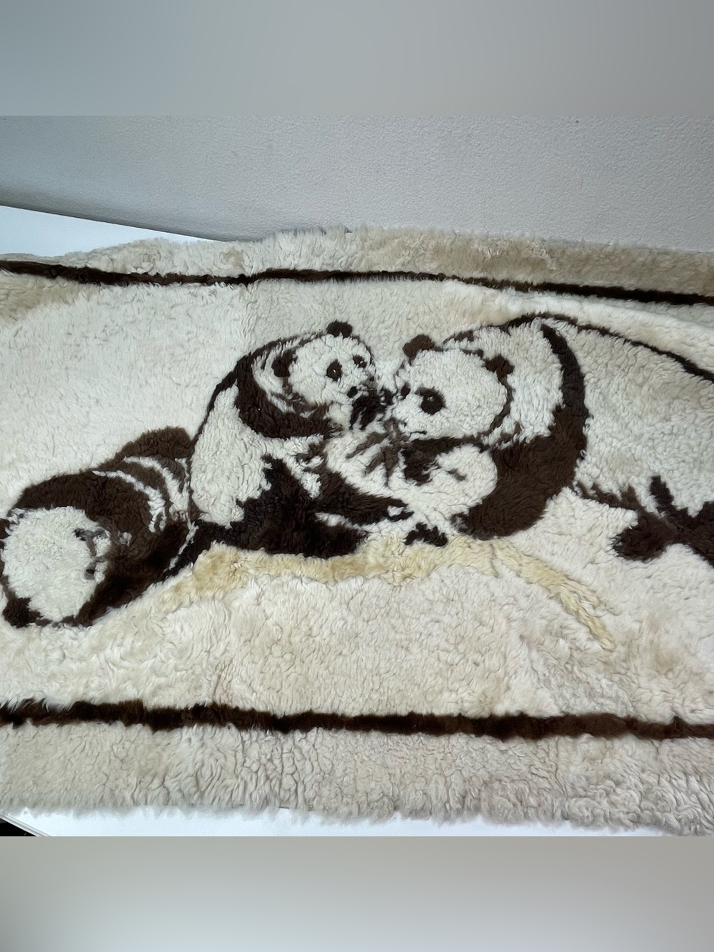 Vintage Pandas Bear Bamboo Retro Rug Wall Art 53x27'' Nature